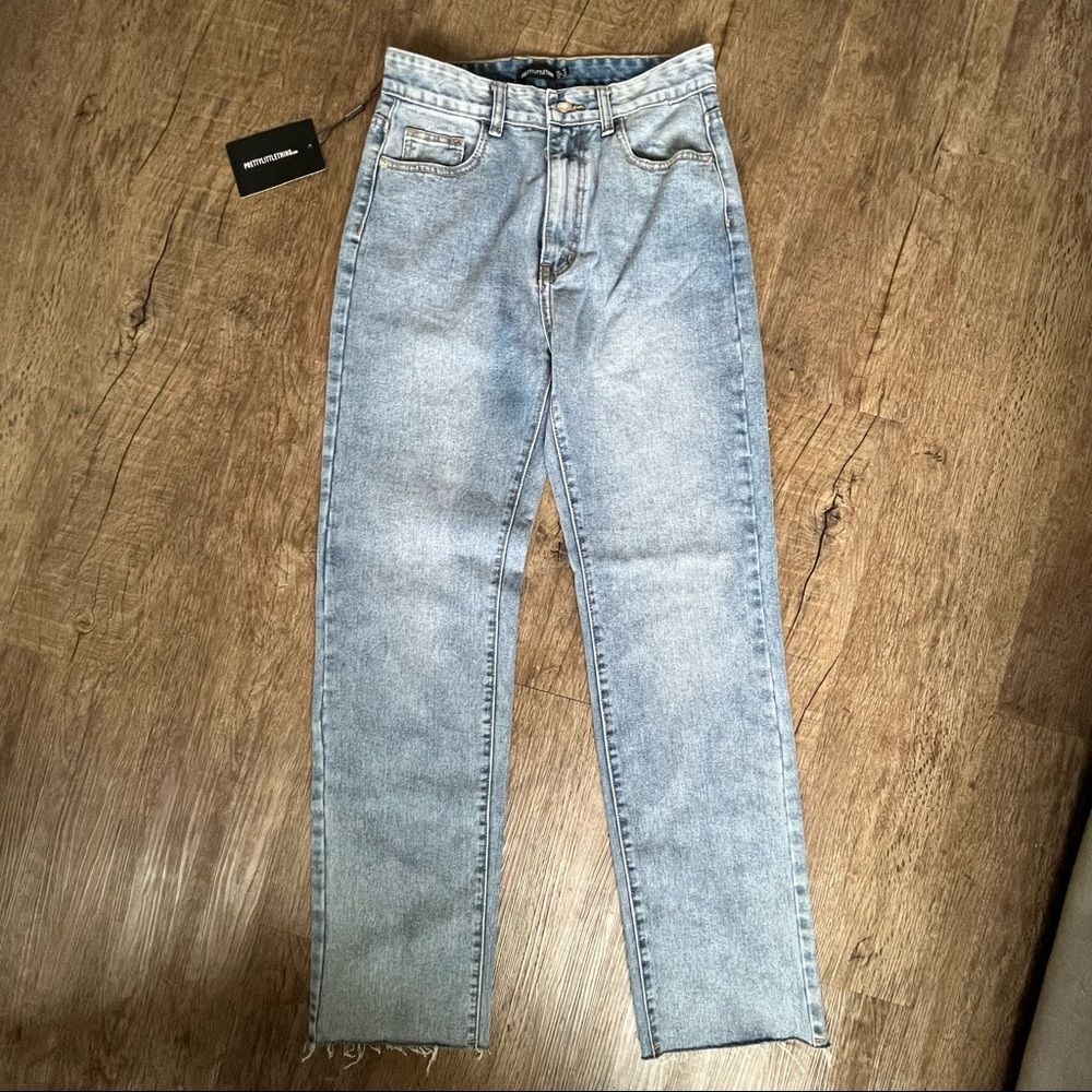 PLT Long Straight Leg Raw Hem Jeans - 6